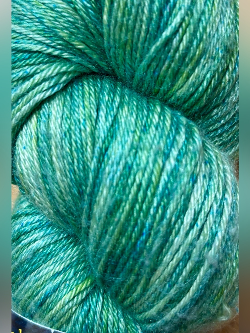 Hand-Dyed Green Gradient Silk/Merino Yarn - Planned Peacock Studio - fingering - Picture 3 of 5